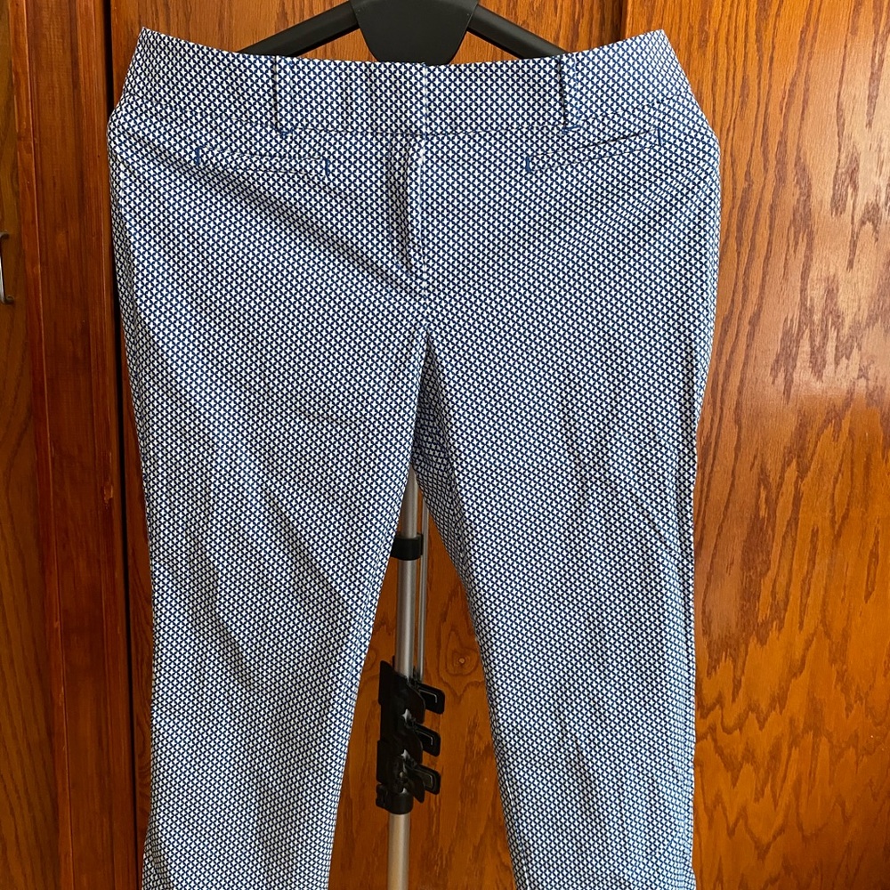 Ann Taylor Navy and White Devin Fit Pants
